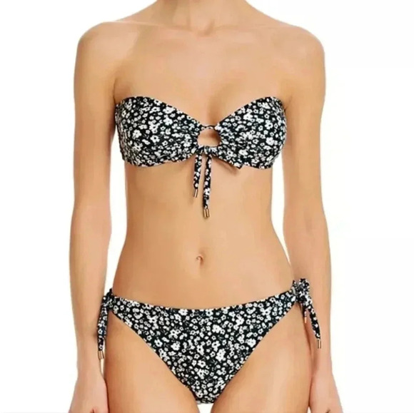 PeonyPetite Fleur Bandeau Bikini Top & Printed Side-Tie Bikini Bottom - Picture 1 of 13